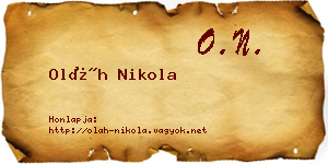 Oláh Nikola névjegykártya