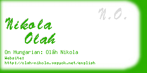nikola olah business card